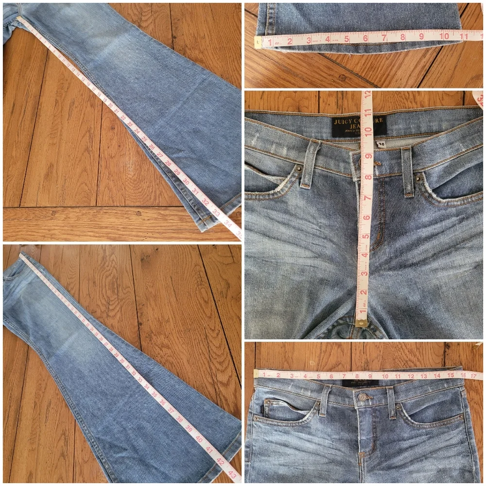 Vintage Bellbottom Flare Jeans -Tagged 30- USA Juicy Couture- Check Measurements - Picture 8 of 10
